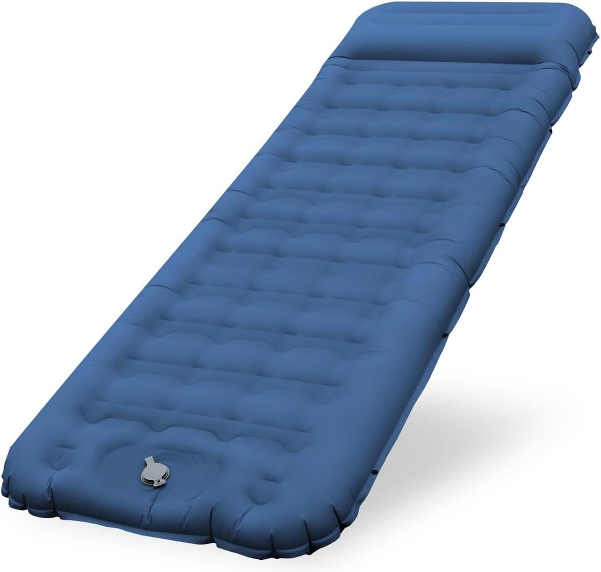 Isomat 12 cm extra dik - opblaasbare isomat met geïntegreerde voetpomp - compact en licht - campingluchtmatras voor wandelen en reizen - marineblauw
