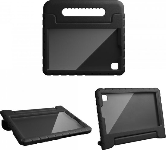HappyCase Candy+ Housse Kinder adaptée au Samsung Galaxy Tab A9 | Étui pour tablette avec protecteur d'écran intégré | Adapté aux enfants | Housse de protection | Poignée et support | Couverture pour enfants | Noir