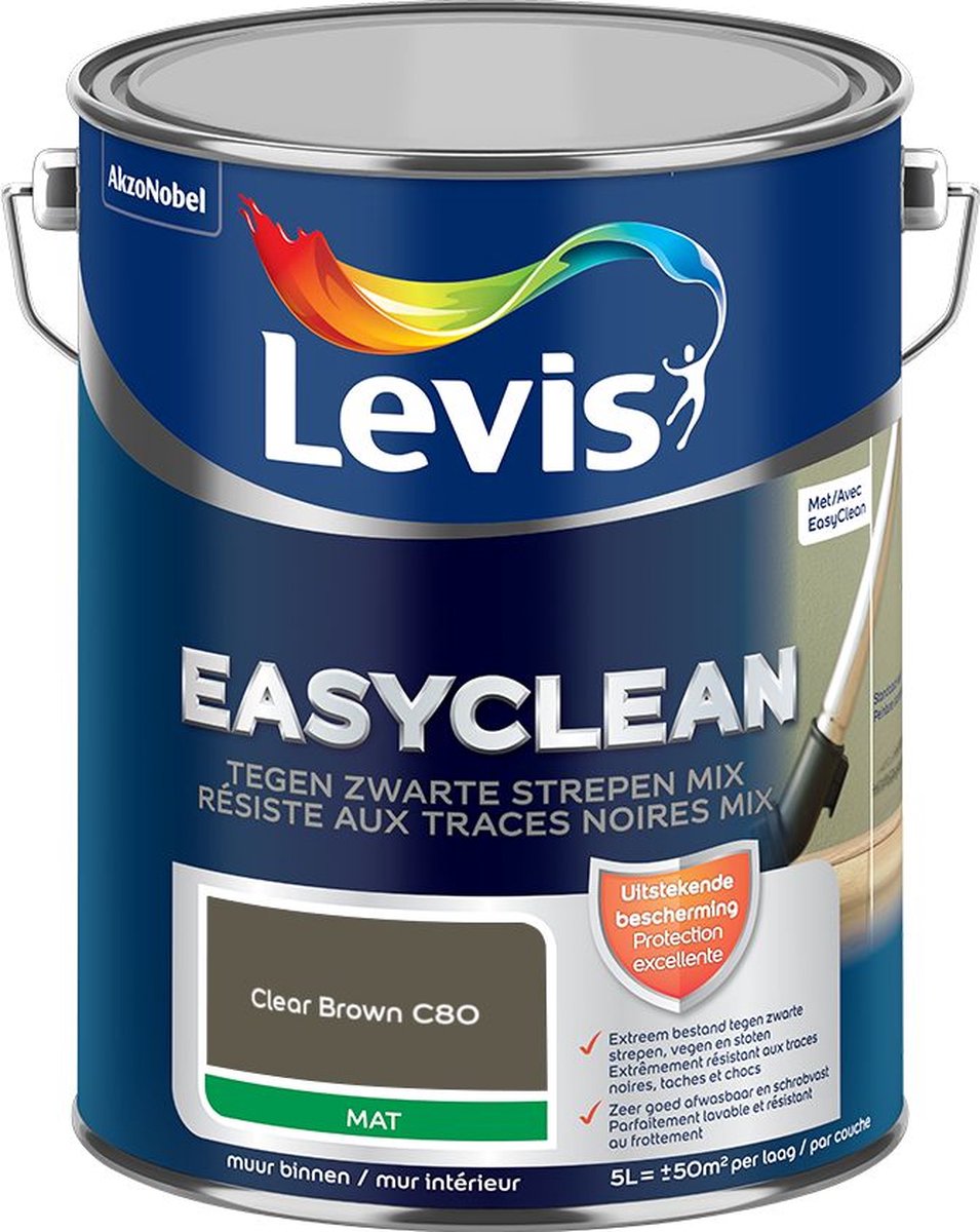 Levis - Easyclean Tegen Zwarte Strepen Mix - Clear Brown C80 - Mengverf - 5 L