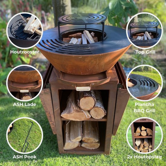 ASH - Phoenix - XXL - Cortenstaal - Plancha barbecue met - €549,00