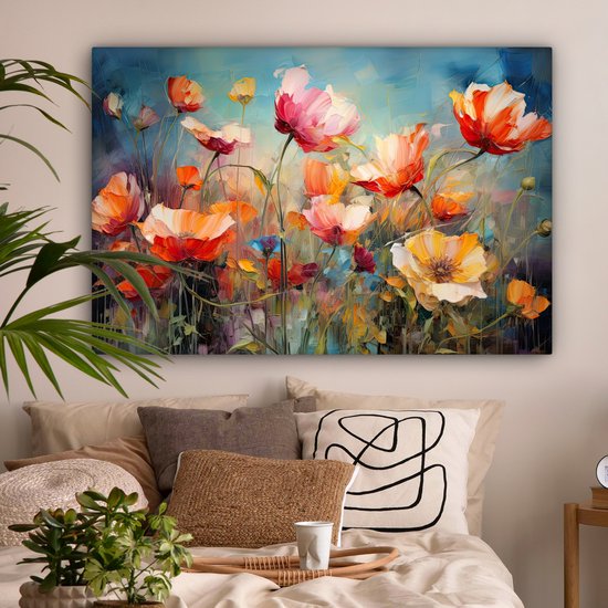Photo sur toile - Fleurs - Aquarelle - Art - Botanique - Nature - 120x80 cm