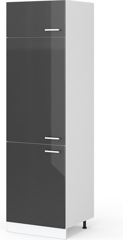 Vicco Armoire de transformation pour réfrigérateur R- Line, Anthracite/ Wit, 60 cm