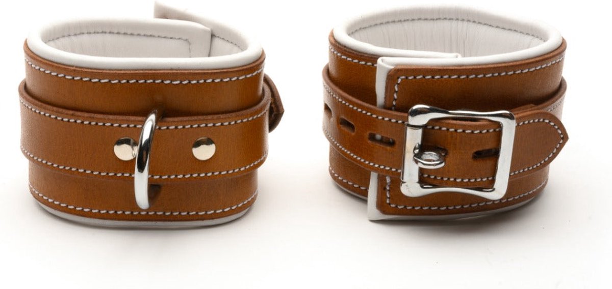 Goedkoopste 665 Leather - Enkelboeien - Asylum Series Ankle Restraints - Tuig Leer - Afsluitbaar