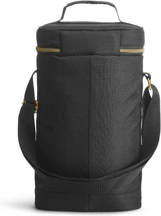 Geïsoleerde wijnkoeltas - 4 fles reizen gewatteerde wijndrager Tote met handvat en verstelbare schouderriem - beige - voor wijnliefhebbers bottle bag van Ohenebags — afbeelding 3
