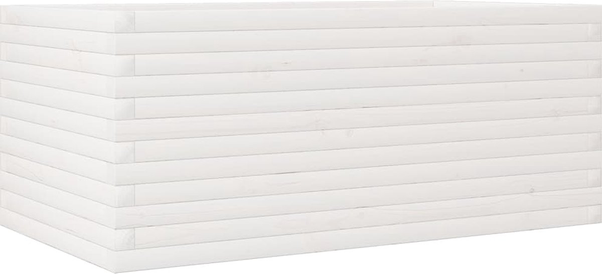 VidaXL Plantenbak 110x60x46 cm massief grenenhout wit