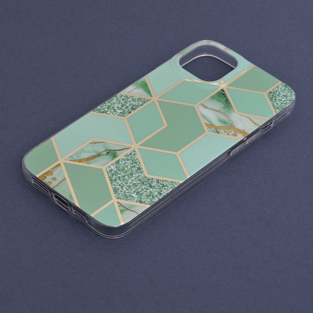Techsuit Marble Back Cover voor Apple iPhone 14 Plus - Green Hex