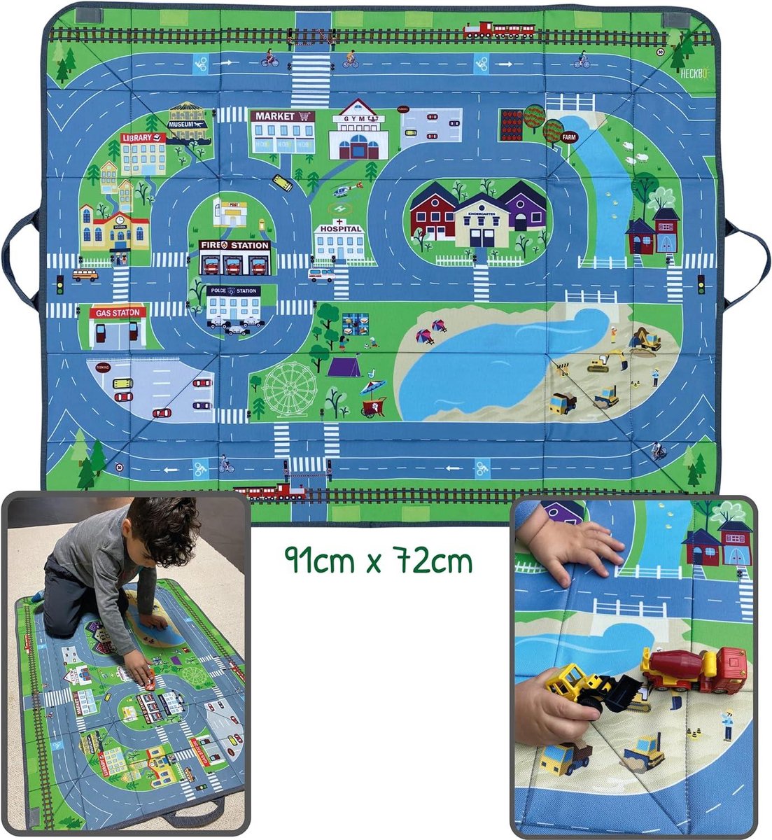 Speelmeubel / Opbergmeubel Groot (WIT of NATUUR) (KIES DESIGN SPEELMAT: geen speelmat,KIES KLEUR OPBERGBOXEN: 12 x wit) | Kinderopvang meubels