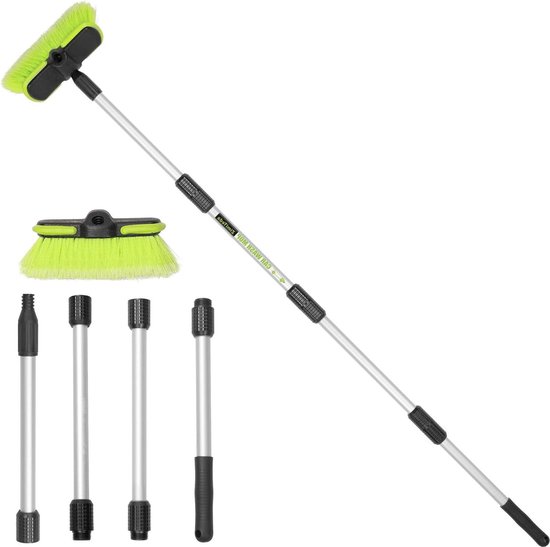 CLEANHOME Watertrekker, vloertrekker, douche met telescopische steel, 112-138 cm, nieuwe trekker, douchevloer, waterwisser, douchewisser van silicone (oranjegrijs