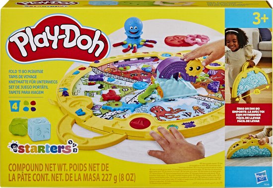 Play-Doh Opvouw en Meeneem Speelmat - Boetseerklei - 4 Play-Doh potjes - Eenvoudig op te bergen - Knutselen voor kinderen