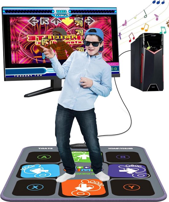 Tapis De Danse TV – Plug And Play – Antidérapant – 50 Chansons – Cadeau Fille Garçon Adulte – Rose