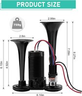 Klaxon Pneumatique 150dB Dhuille - Pour Véhicules 12V, Camions, Bateaux | Zinc Chromé 45cm