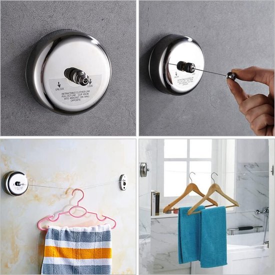 Extendable Stainless Steel Clothesline - Adjustable Retractable Laundry ...