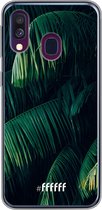 Samsung Galaxy A40 Hoesje Transparant TPU Case - Palm Leaves Dark #ffffff