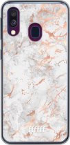 Samsung Galaxy A40 Hoesje Transparant TPU Case - Peachy Marble #ffffff