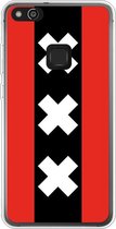 Huawei P10 Lite Hoesje Transparant TPU Case - Amsterdamse vlag #ffffff