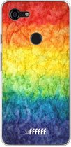 Google Pixel 3 XL Hoesje Transparant TPU Case - Rainbow Veins #ffffff