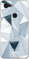 Google Pixel 3 XL Hoesje Transparant TPU Case - Mirrored Polygon #ffffff