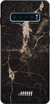 Samsung Galaxy S10 Plus Hoesje TPU Case - Dark Golden Marble #ffffff