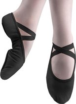 Dancer Dancewear® Balletschoenen Splitzool | ZWART | “StretchPro” | Stretch canvas | Balletschoen voor dames | Maat 38