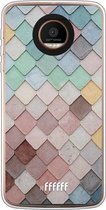 Motorola Moto Z Force Hoesje Transparant TPU Case - Colour Tiles #ffffff