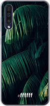 6F hoesje - geschikt voor Samsung Galaxy A50s -  Transparant TPU Case - Palm Leaves Dark #ffffff