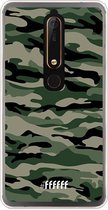 Nokia 6 (2018) Hoesje Transparant TPU Case - Woodland Camouflage #ffffff