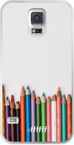 6F hoesje - geschikt voor Samsung Galaxy S5 -  Transparant TPU Case - Pencils #ffffff
