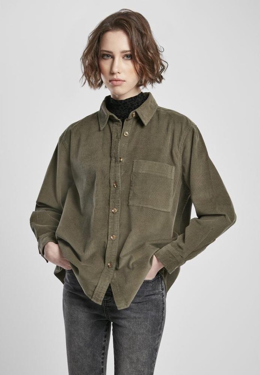 Urban Classics Corduroy Oversized Blouse 5XL Groen