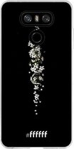 6F hoesje - geschikt voor LG G6 -  Transparant TPU Case - White flowers in the dark #ffffff