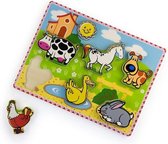 Simplement pour les enfants Boutons puzzle 7 pièces d'animaux de ferme