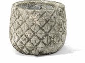 Aardewerk pot beton - grijze bloempot - bloempot steen - 14x14x11cm - decoratie