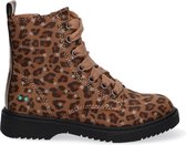 Bunnies JR 220941-712 Meisjes Biker Boots - Bruin/Print - Imitatieleer - Veters