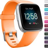Bandje Voor Fitbit Versa Sport Band - Oranje - Maat: ML - Horlogebandje, Armband