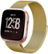 versa milanese band - goud - Geschikt voor Fitbit - ML - Horlogeband Armband Polsband