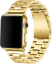 3 kralen stalen schakel band - goud - Geschikt voor Apple Watch
