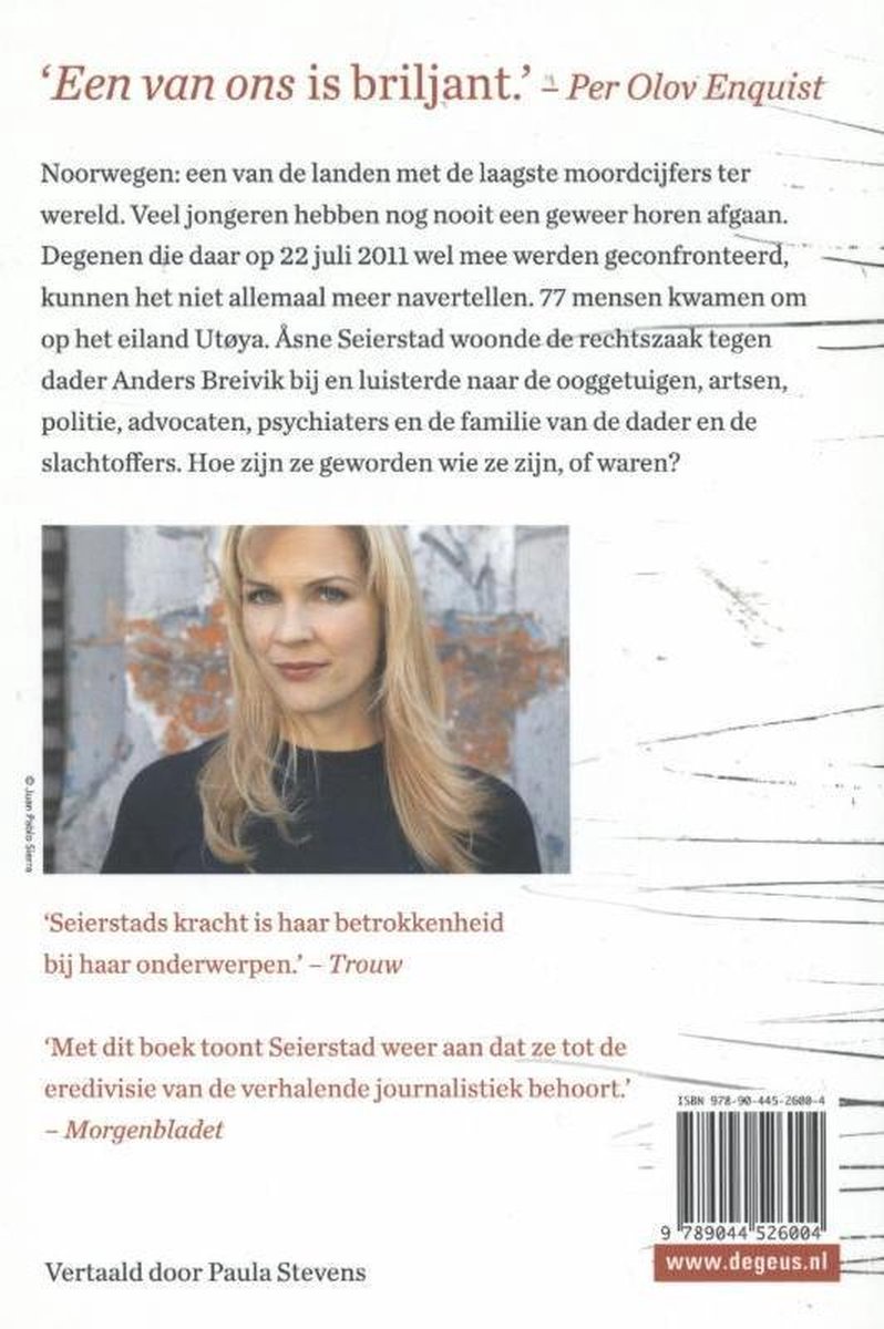 Een van ons - back cover