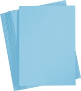 Gekleurd Karton, A4, 210x297 mm, 180 gr, lichtblauw, 100 vel/ 1 doos | Knutselpapier | Knutselkarton