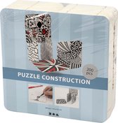 Puzzel constructie karton. wit. afm 9.3x9.3 cm. 20 stuk/ 1 doos