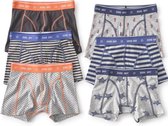 Little Label - boxershorts 6-pack - blauw grijs ster streep - maat: 134/140 - bio-katoen