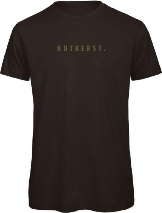 Kerst t-shirt zwart S - Kutkerst - olijfgroen - soBAD. | Kerst t-shirt soBAD. | kerst shirts volwassenen | kerst t-shirt volwassenen | Kerst outfit | Foute kerst shirts