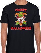 Happy Halloween groene horror joker verkleed t-shirt zwart voor heren - horror joker shirt / kleding / kostuum / horror outfit S