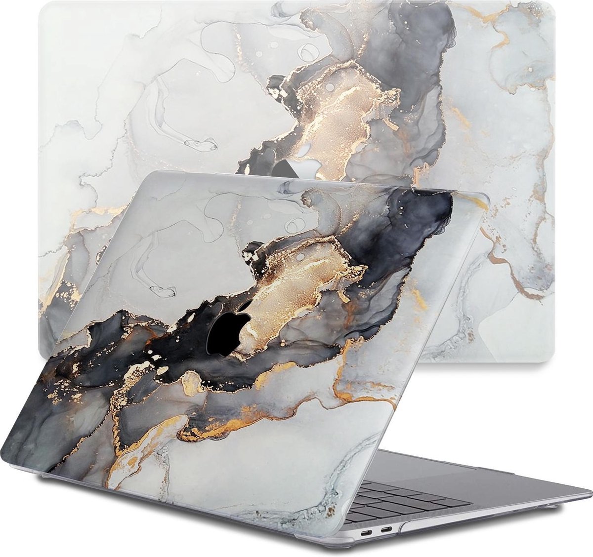 Lunso Geschikt voor MacBook Air 13 inch M1 (2020) cover hoes - case - Marble Magnus