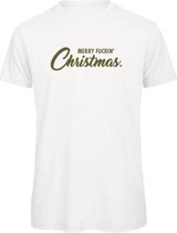 Kerst t-shirt wit XXL - Merry fuckin' Christmas - olijfgroen - soBAD. | Kerst t-shirt soBAD. | kerst shirts volwassenen | kerst t-shirts volwassenen | Kerst outfit | Foute kerst t-shirts