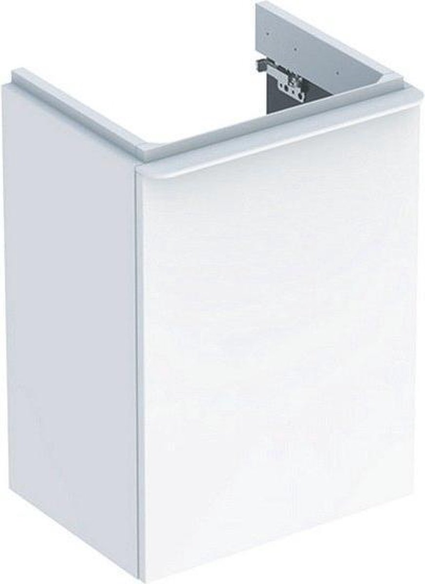 Wastafelkast, 442x356x617 mm, 1 deur, scharnieren rechts, glanzend wit/mat wit