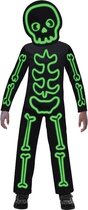 Amscan Kinderkostuum Skelet Lichtgevend Polyester Groen Maat 4-6 Jaar