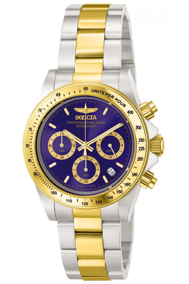 Invicta Speedway 3644 Heren Horloge - Waterdicht - Analoog - Quartz Uurwerk - Roestvrij Staal met blauwe Wijzerplaat - 39mm