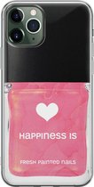 iPhone 11 Pro hoesje siliconen - Nagellak - Soft Case Telefoonhoesje - Print / Illustratie - Transparant, Roze