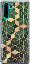 Huawei P30 Pro hoesje - Groen kubus - Soft Case Telefoonhoesje - Print / Illustratie - Groen