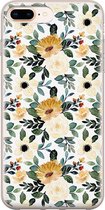 Leuke Telefoonhoesjes - Hoesje geschikt voor iPhone 8 Plus - Lovely flowers - Soft case - TPU - Bloemen - Geel