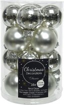 Decoris Kerstbal Glas Glans-Mat Zilver dia3.5cm